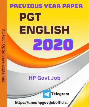 HP PGT English Previous Year Paper 2020 Solved With All Four Options