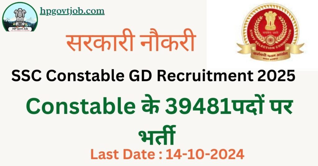 SSC Constable GD Recruitment 2025