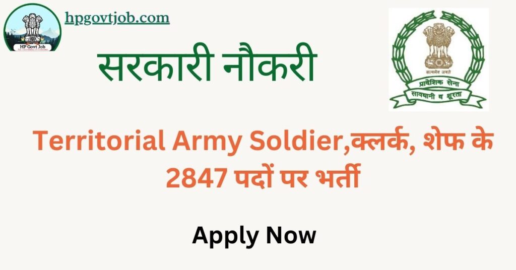 Territorial Army Recruitment 2024